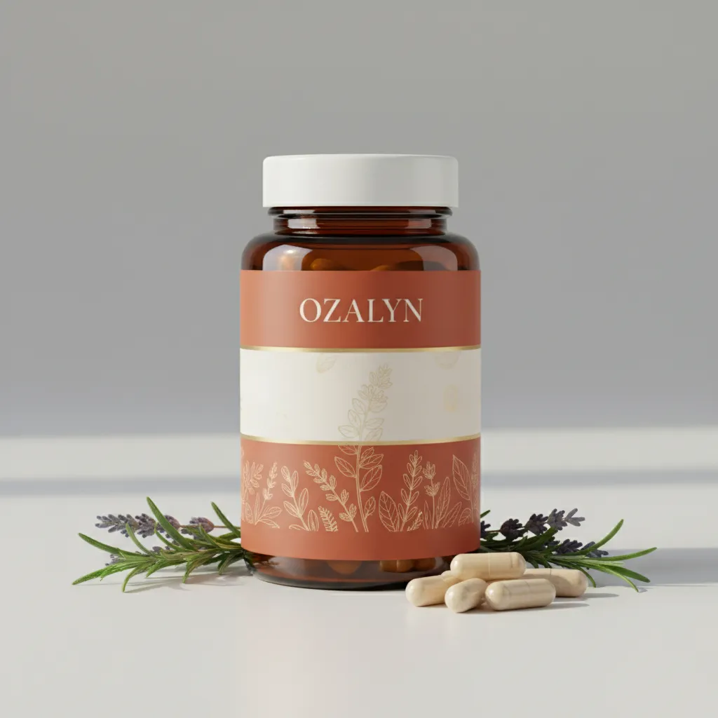 Ozalyn donkerpaarse pot met goudkleurige deksel - plantaardig voedingssupplement glutenvrij EU